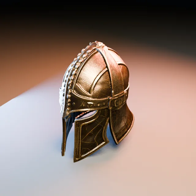 3D render of Forged Helm 01 from the Blacksmith Armor Pack