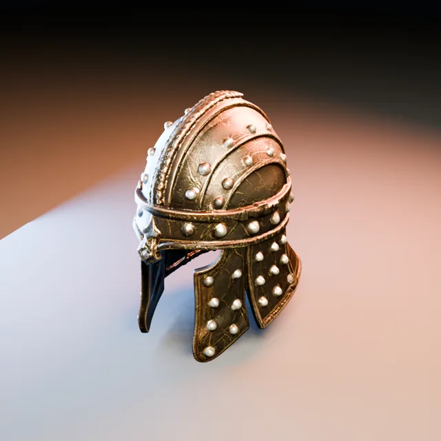 3D render of Forged Helm 02 from the Blacksmith Armor Pack