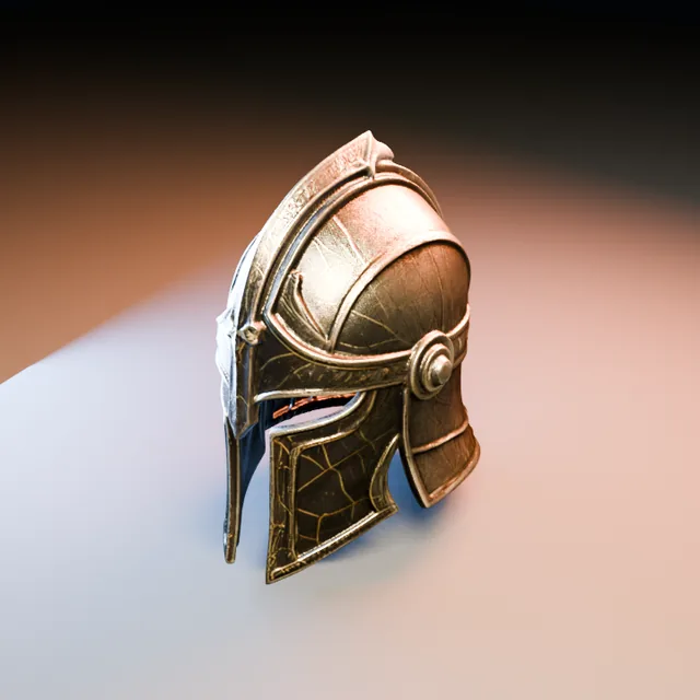 3D render of Forged Helm 04 from the Blacksmith Armor Pack