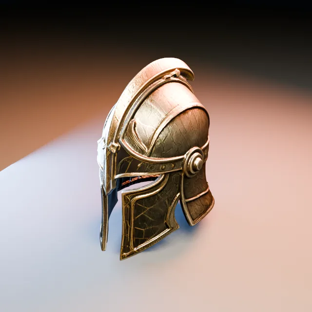 3D render of Forged Helm 05 from the Blacksmith Armor Pack