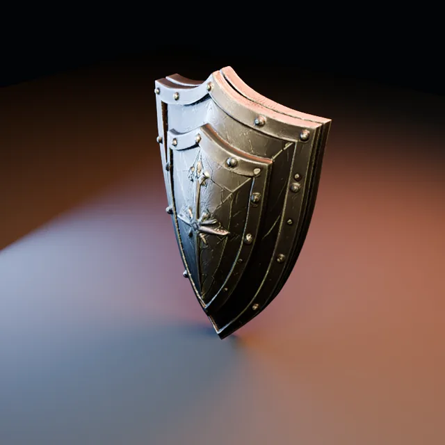 3D render of Runic Shield 04 from the Blacksmith Armor Pack