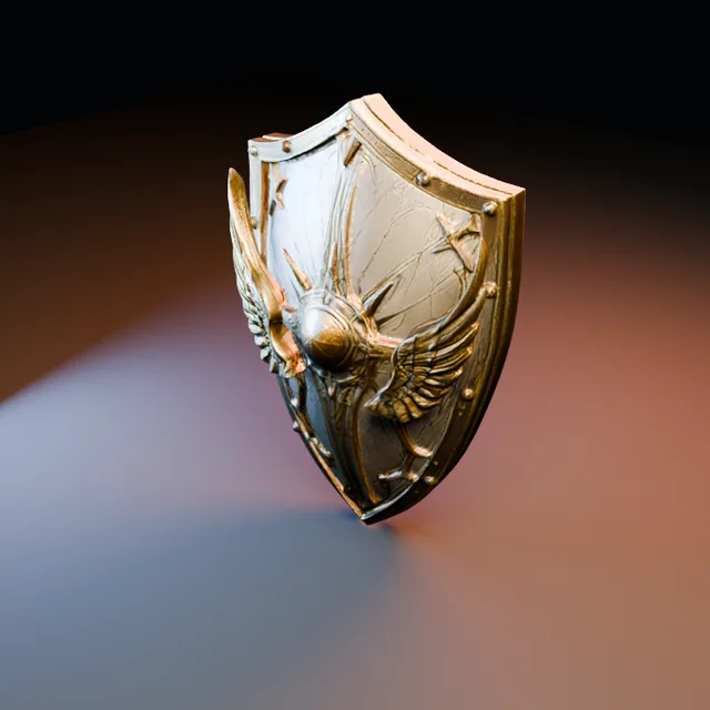 3D render of Runic Shield 08 from the Blacksmith Armor Pack
