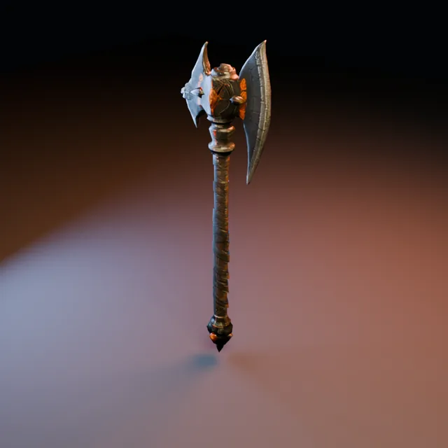 3D render of Relic Battle Axe 02 from the Blacksmith Weapons Pack