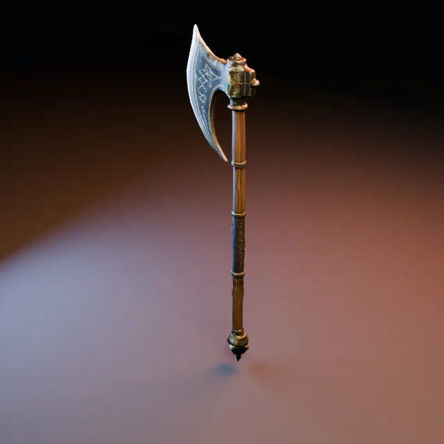 3D render of Relic Battle Axe 03 from the Blacksmith Weapons Pack
