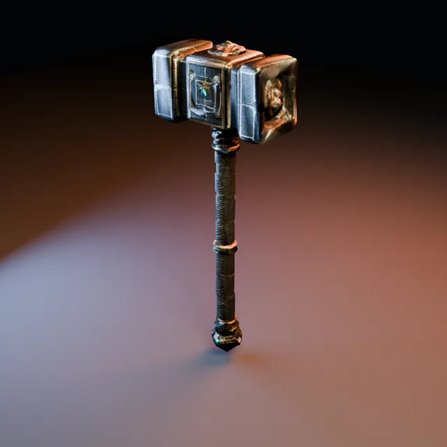 3D render of Runic War Hammer 03 from the Blacksmith Weapons Pack