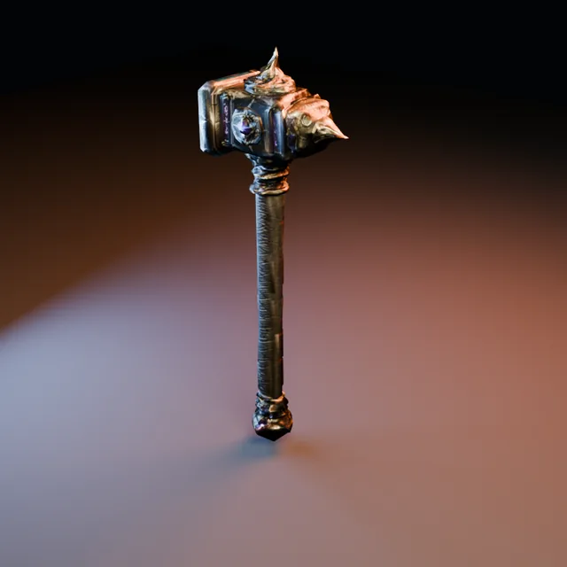 3D render of Runic War Hammer 05 from the Blacksmith Weapons Pack