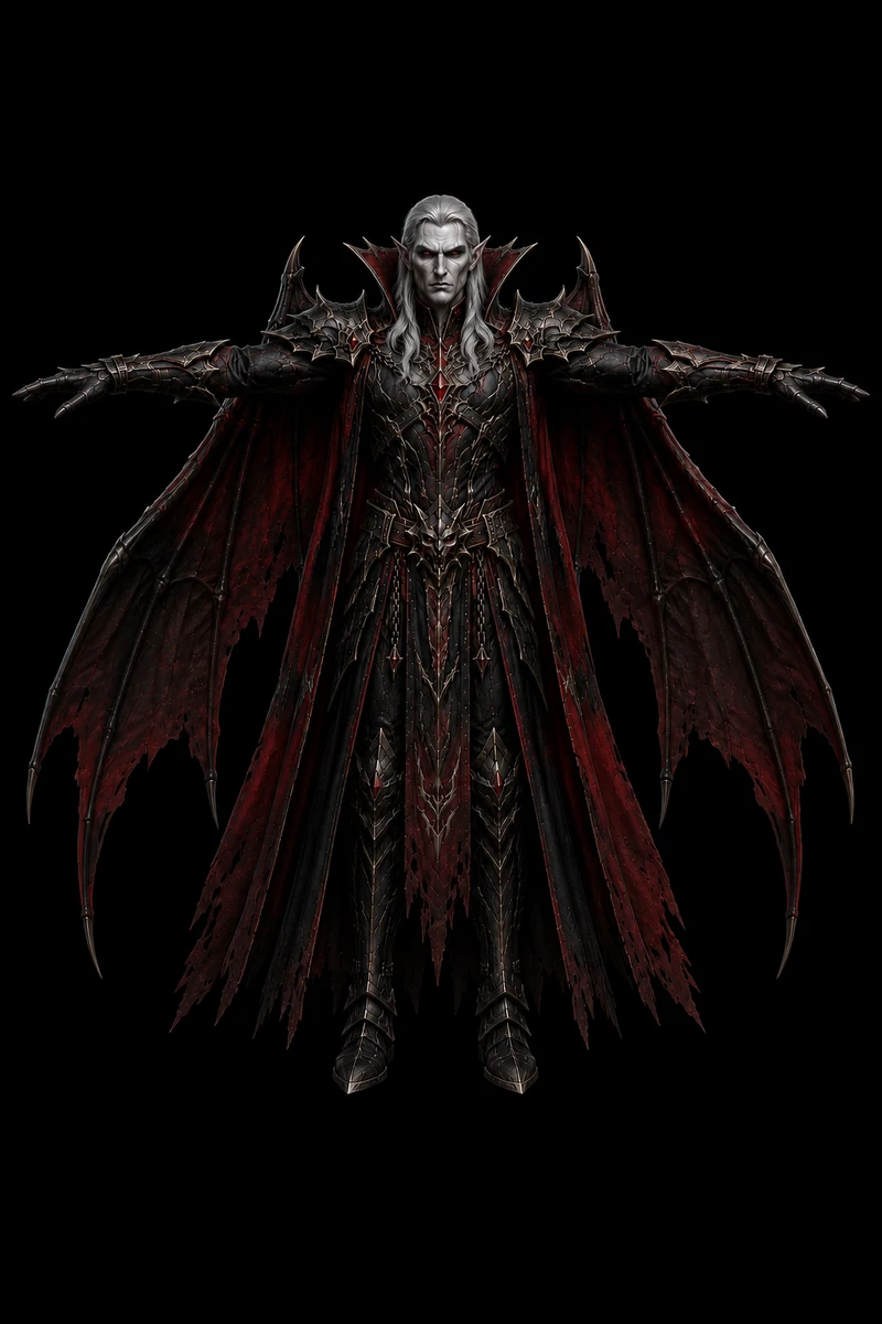 Mixamo-ready 3D character preview of Vampyr