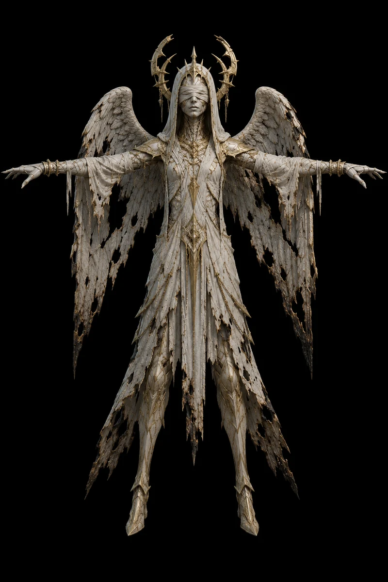 Mixamo-ready 3D character preview of Blind Seraph
