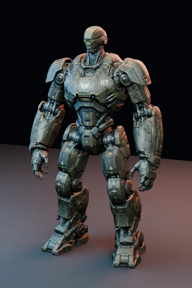 Mixamo-ready 3D robot character preview of Maul