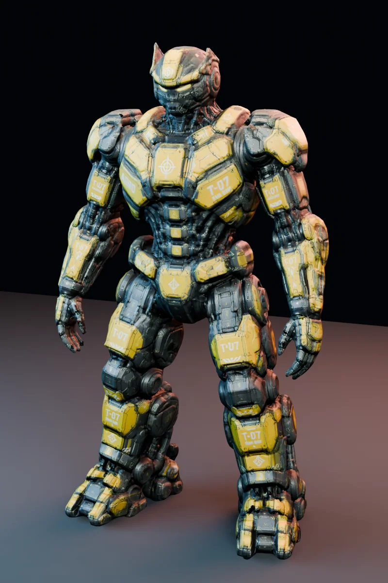 Mixamo-ready 3D robot character preview of Titan