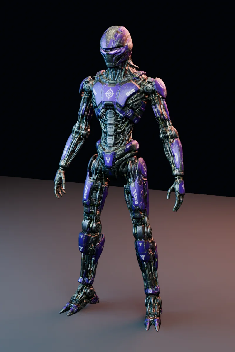Mixamo-ready 3D robot character preview of Vision