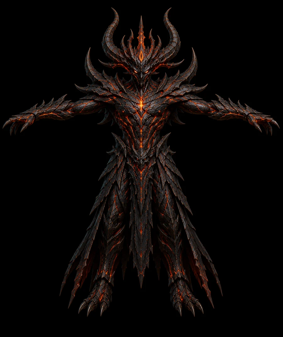 Mixamo-ready 3D character preview of The Archfiend