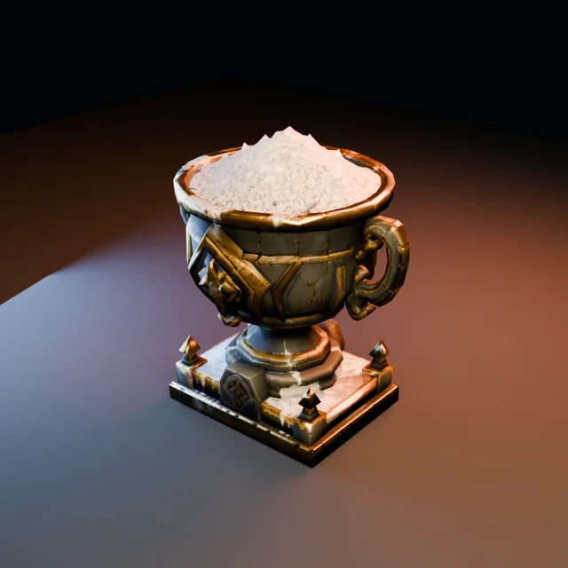 3D render of Cracked Gold Chalice from the Ultimate Dungeon Pack