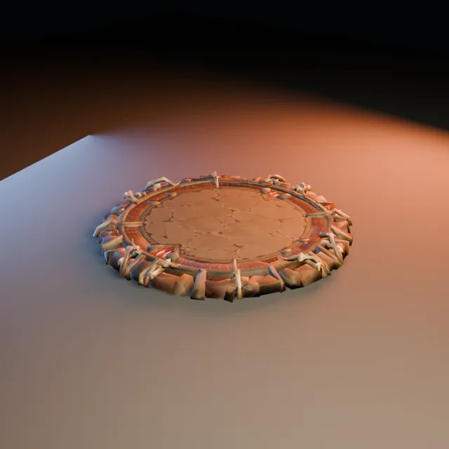 3D render of Crimson Runed Circle from the Ultimate Dungeon Pack