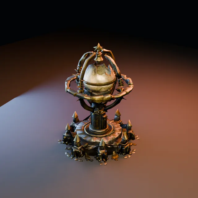 3D render of Gilded Cracked Sphere from the Ultimate Dungeon Pack