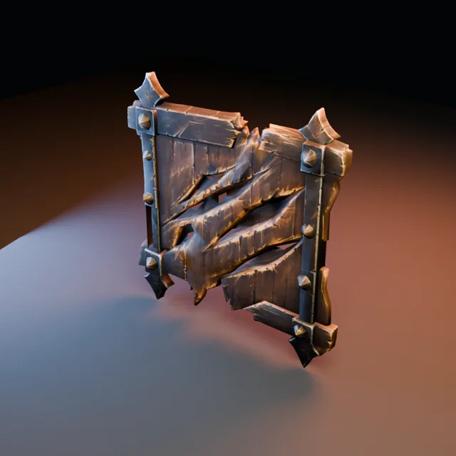 3D render of Ironbound Timber Panel from the Ultimate Dungeon Pack