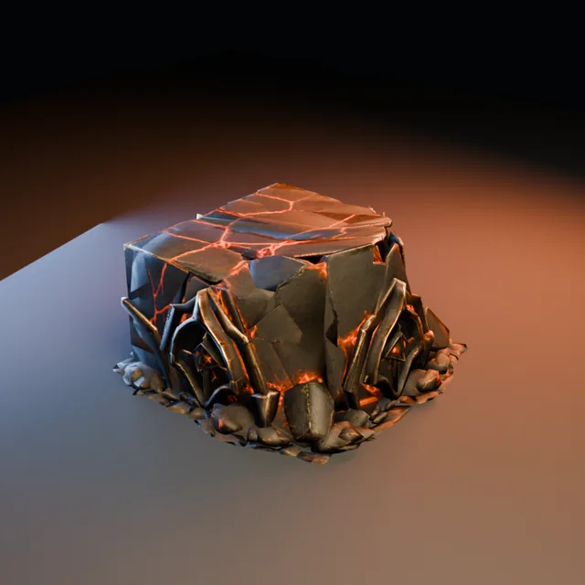 3D render of Molten Obsidian Bastion from the Ultimate Dungeon Pack