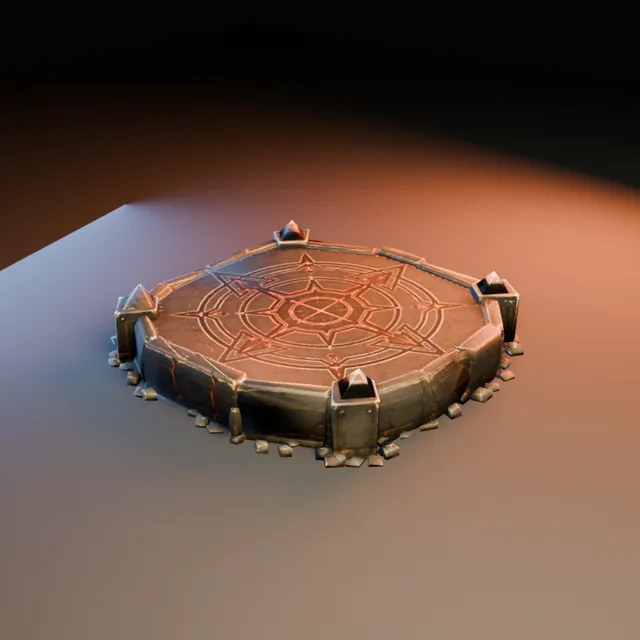 3D render of Obsidian Ember Circle from the Ultimate Dungeon Pack
