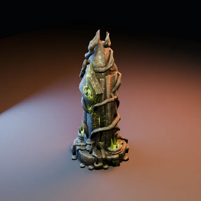 3D render of Verdant Spiral Obelisk from the Ultimate Dungeon Pack