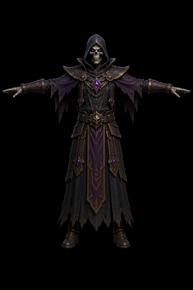 Mixamo-ready 3D character preview of Necromancer