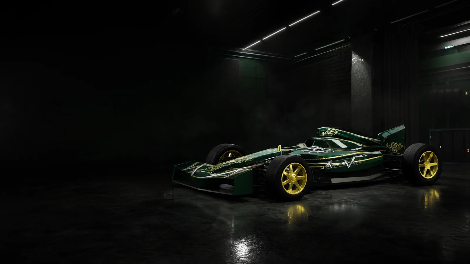 Green Verdant open-wheel race car